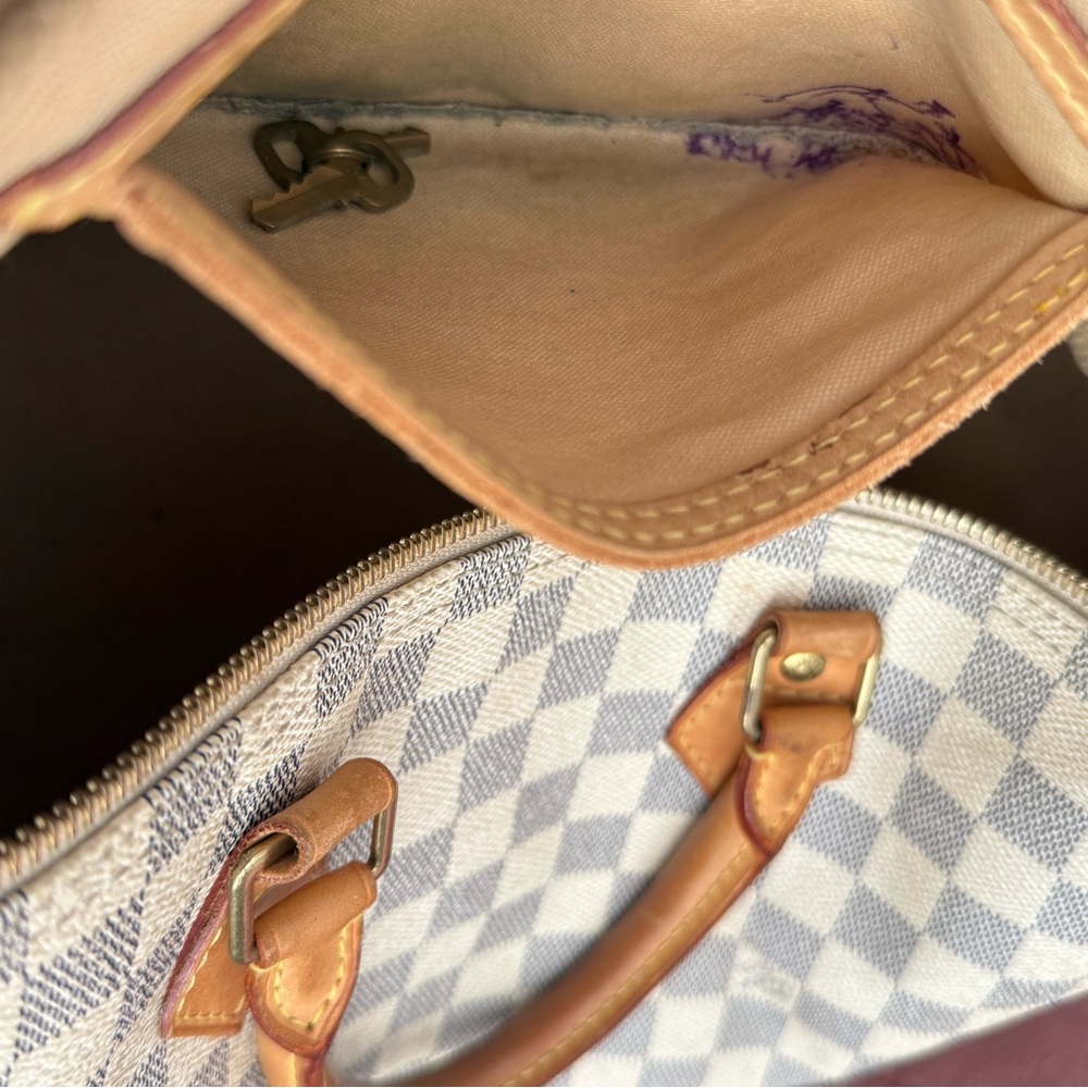 Authentic Louis Vuitton Damier Azur Speedy 35 - Picture 8 of 12